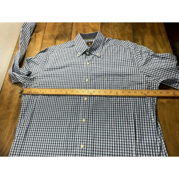 Tailorbyrd Men's Size XLT Blue Plaid Long Sleeve Button Up Flip Cuff Shirt - Picture 5 of 8